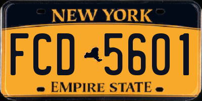 NY license plate FCD5601