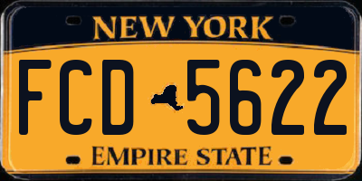 NY license plate FCD5622