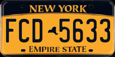 NY license plate FCD5633