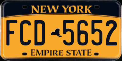 NY license plate FCD5652