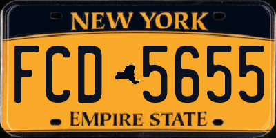 NY license plate FCD5655