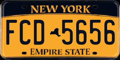 NY license plate FCD5656