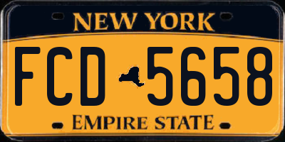 NY license plate FCD5658