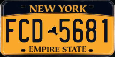 NY license plate FCD5681