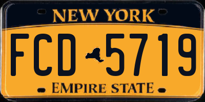 NY license plate FCD5719
