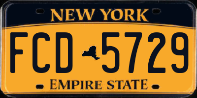 NY license plate FCD5729