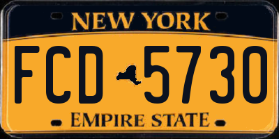 NY license plate FCD5730
