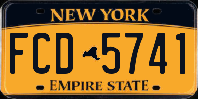 NY license plate FCD5741