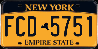 NY license plate FCD5751
