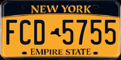 NY license plate FCD5755