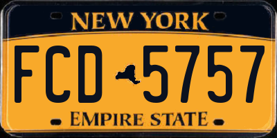 NY license plate FCD5757