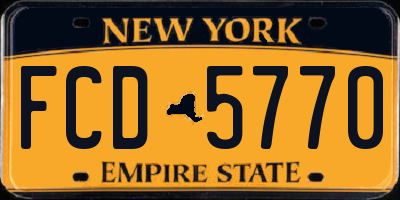 NY license plate FCD5770