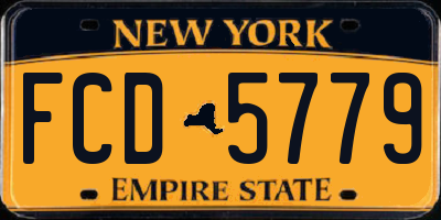 NY license plate FCD5779