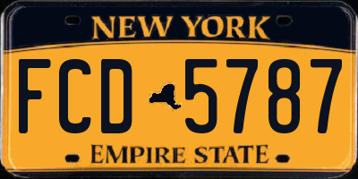NY license plate FCD5787