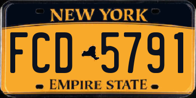 NY license plate FCD5791