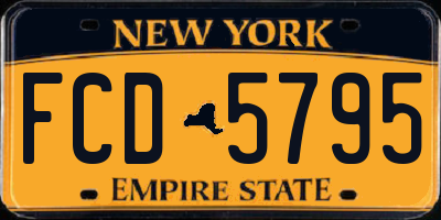 NY license plate FCD5795