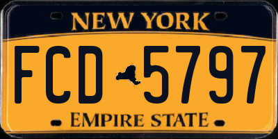 NY license plate FCD5797