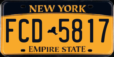 NY license plate FCD5817