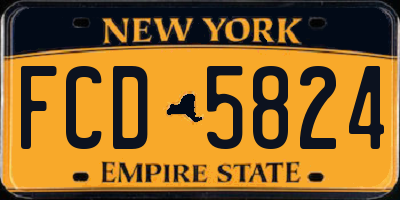 NY license plate FCD5824