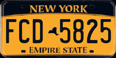 NY license plate FCD5825