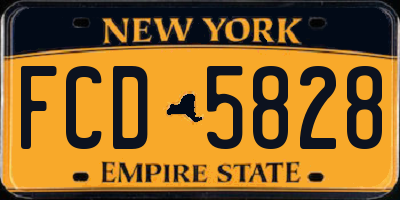 NY license plate FCD5828