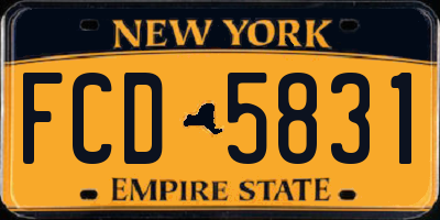 NY license plate FCD5831