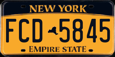 NY license plate FCD5845