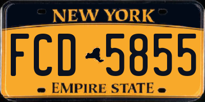 NY license plate FCD5855