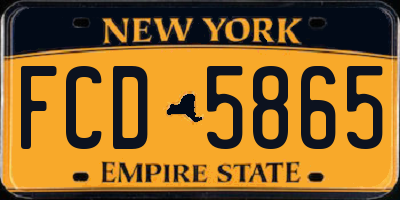 NY license plate FCD5865