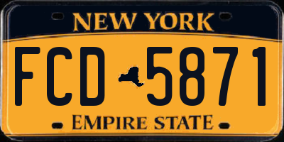 NY license plate FCD5871