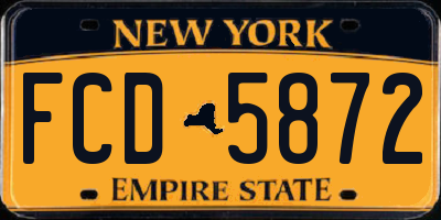 NY license plate FCD5872