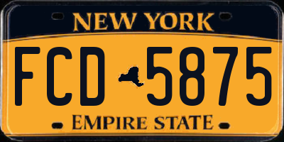 NY license plate FCD5875