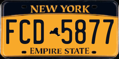 NY license plate FCD5877