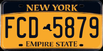 NY license plate FCD5879