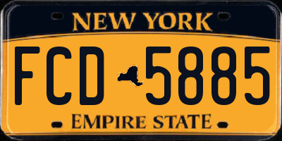 NY license plate FCD5885