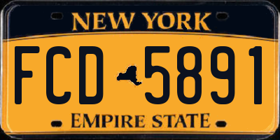 NY license plate FCD5891