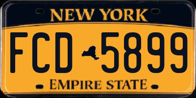 NY license plate FCD5899