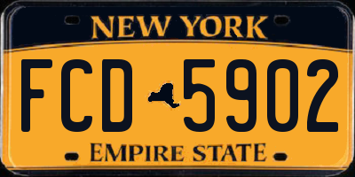 NY license plate FCD5902