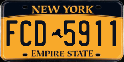 NY license plate FCD5911