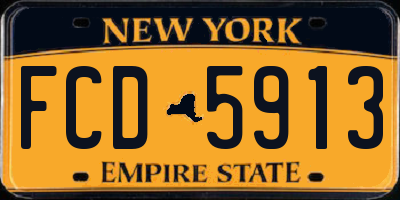 NY license plate FCD5913