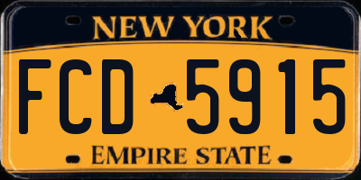 NY license plate FCD5915
