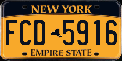 NY license plate FCD5916