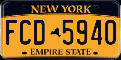 NY license plate FCD5940