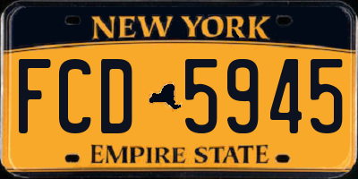 NY license plate FCD5945