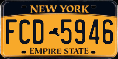 NY license plate FCD5946