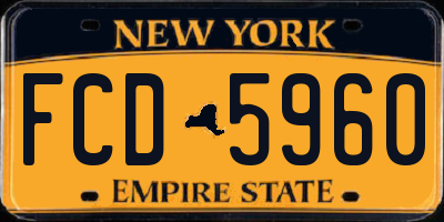 NY license plate FCD5960