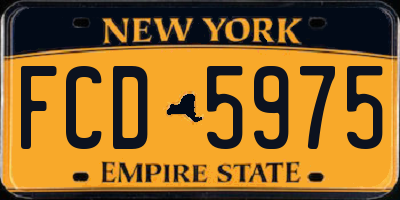 NY license plate FCD5975