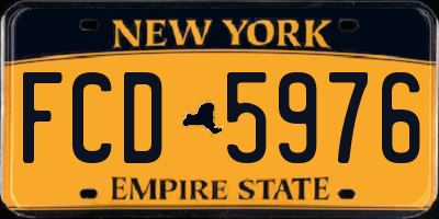NY license plate FCD5976