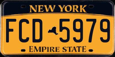 NY license plate FCD5979