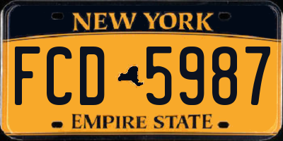 NY license plate FCD5987